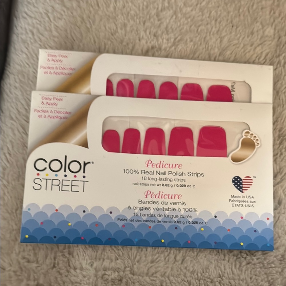 Color Street Pink Pedicure Nail Polish Strips